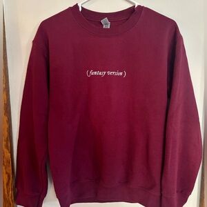 (fantasy version) Embroidered Maroon Sweatshirt Small